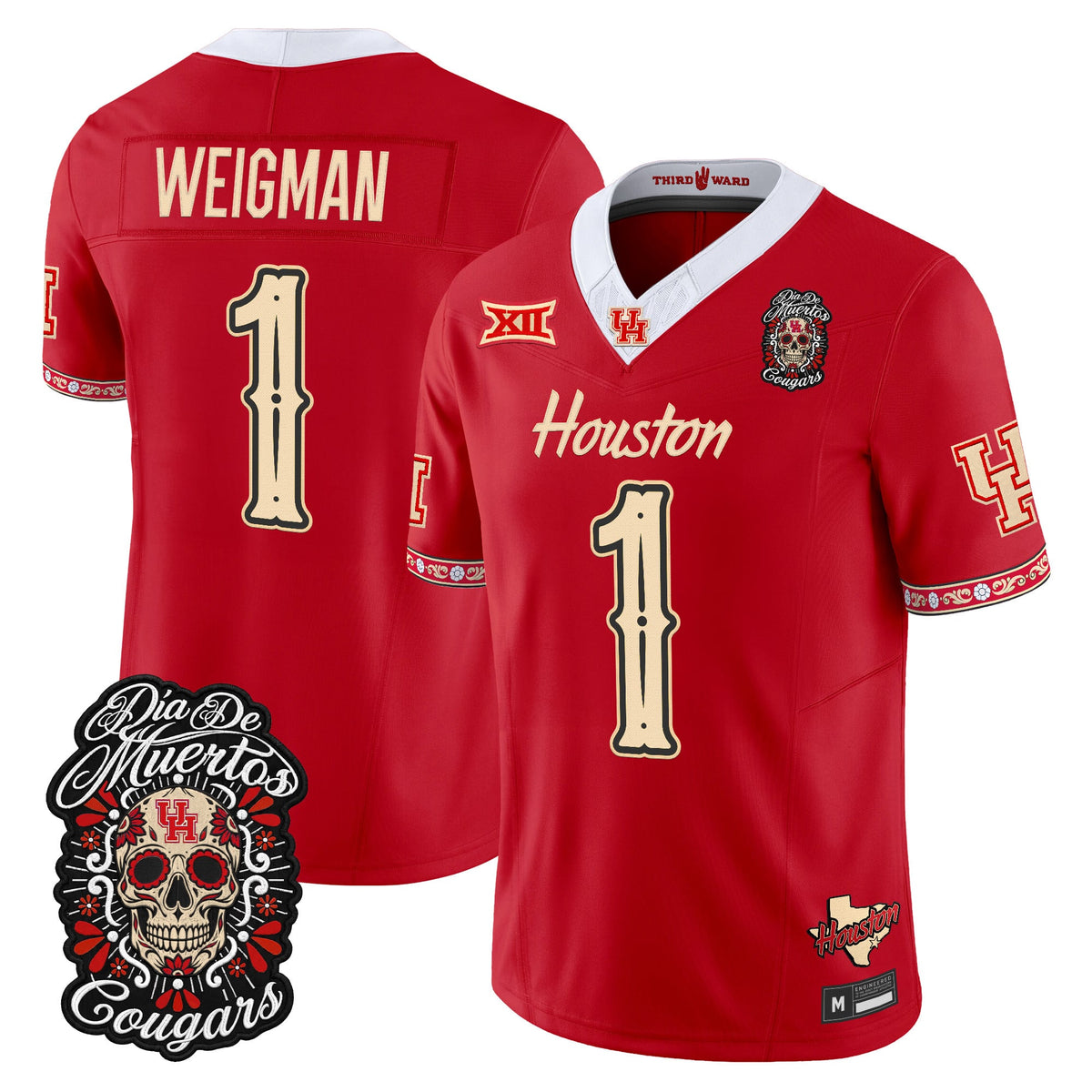  Houston Cougars Día de los Muertos Vapor Limited Jersey - Stitched