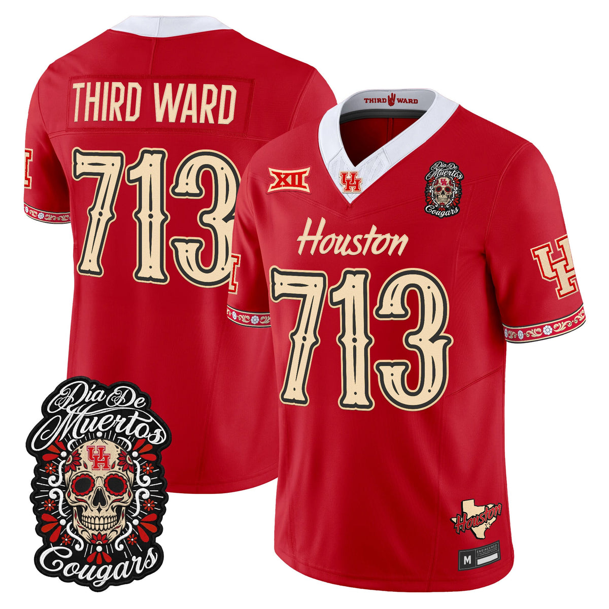  Houston Cougars Día de los Muertos Vapor Limited Jersey - Stitched