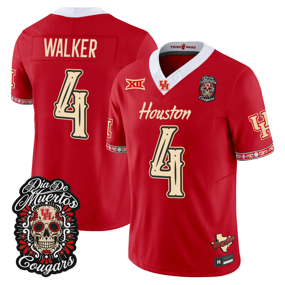  Houston Cougars Día de los Muertos Vapor Limited Jersey - Stitched