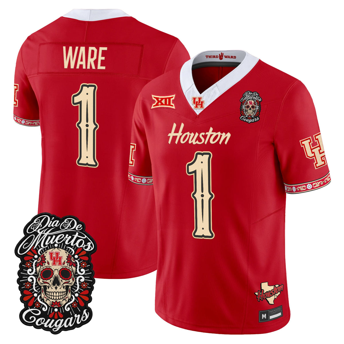  Houston Cougars Día de los Muertos Vapor Limited Jersey - Stitched