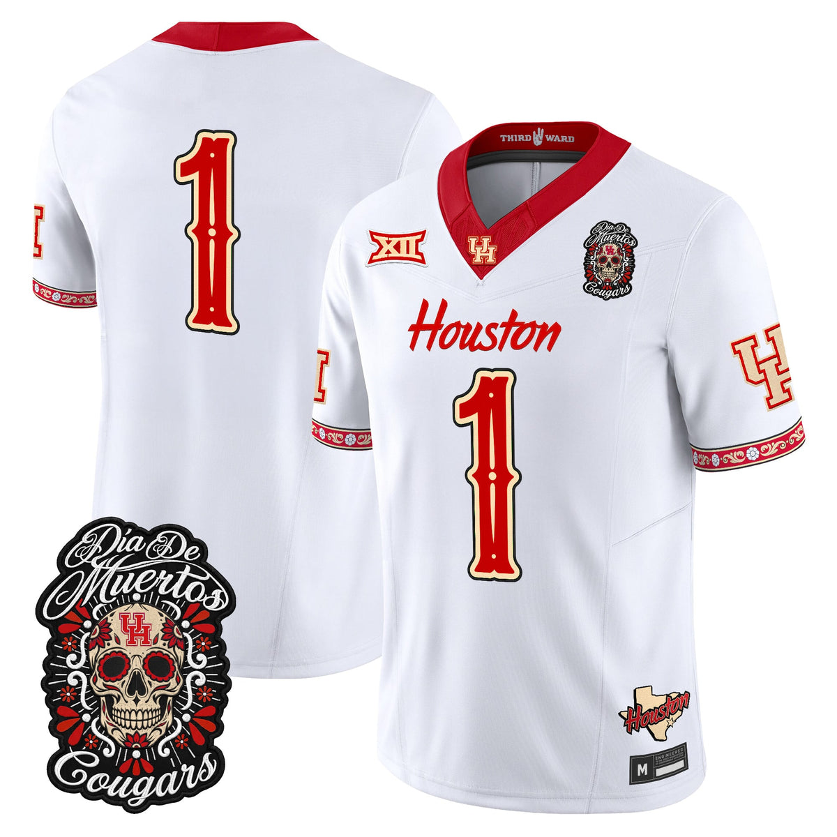  Houston Cougars Día de los Muertos Vapor Limited Jersey - Stitched