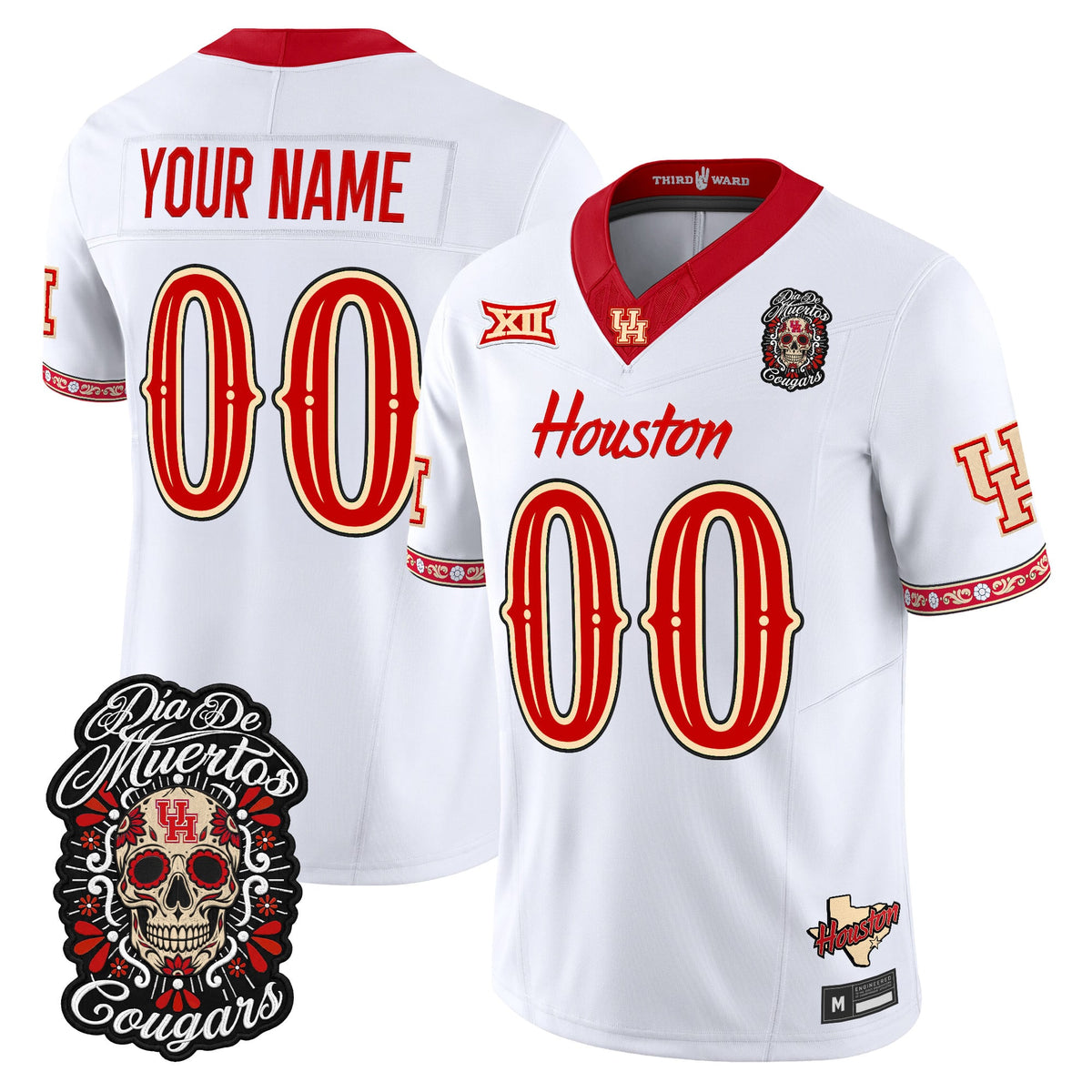 Houston Cougars Día de los Muertos Vapor Limited Custom Jersey - Stitched