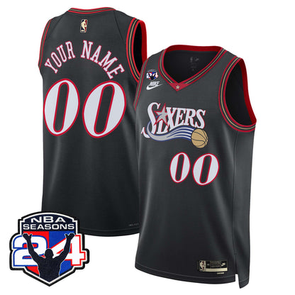 Philadelphia 76ers Custom Swingman Jersey - 24th Season Patch - Stitched