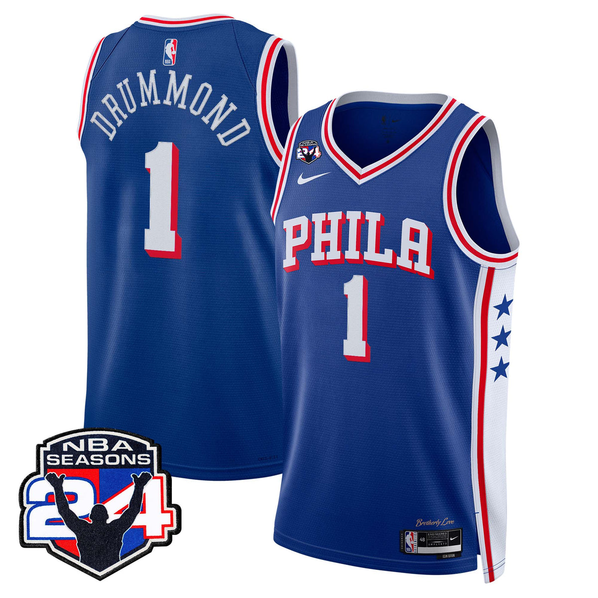  Philadelphia 76ers Swingman Jersey - 24th Season Patch - Stitched