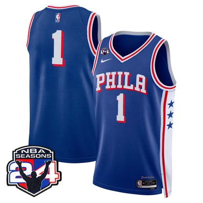  Philadelphia 76ers Swingman Jersey - 24th Season Patch - Stitched