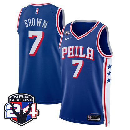  Philadelphia 76ers Swingman Jersey - 24th Season Patch - Stitched