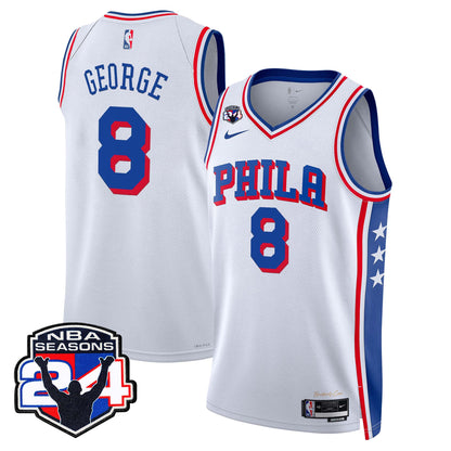  Philadelphia 76ers Swingman Jersey - 24th Season Patch - Stitched