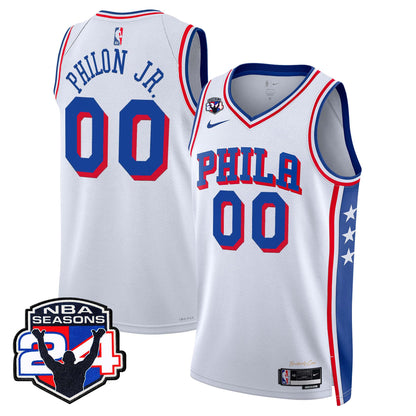  Philadelphia 76ers Swingman Jersey - 24th Season Patch - Stitched