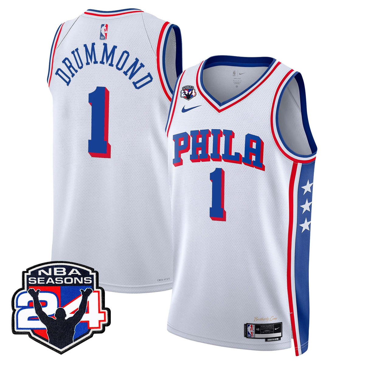  Philadelphia 76ers Swingman Jersey - 24th Season Patch - Stitched