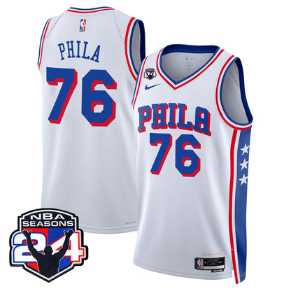  Philadelphia 76ers Swingman Jersey - 24th Season Patch - Stitched