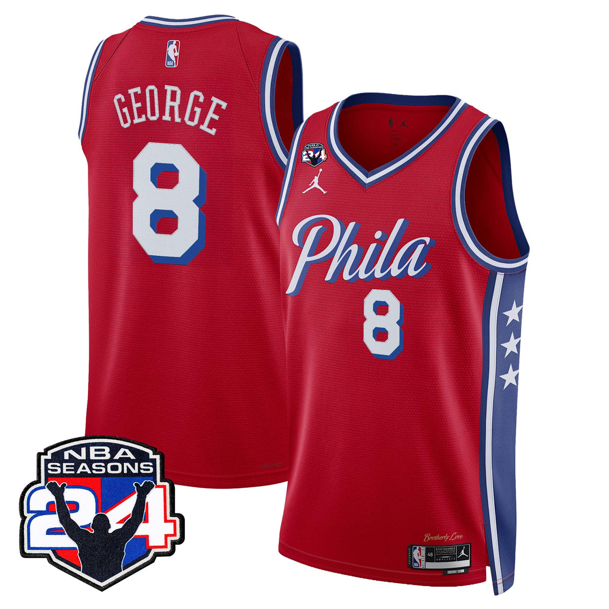  Philadelphia 76ers Swingman Jersey - 24th Season Patch - Stitched