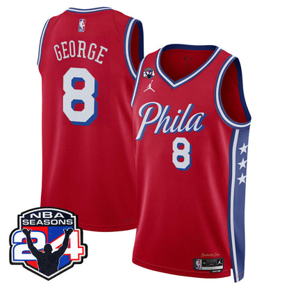  Philadelphia 76ers Swingman Jersey - 24th Season Patch - Stitched