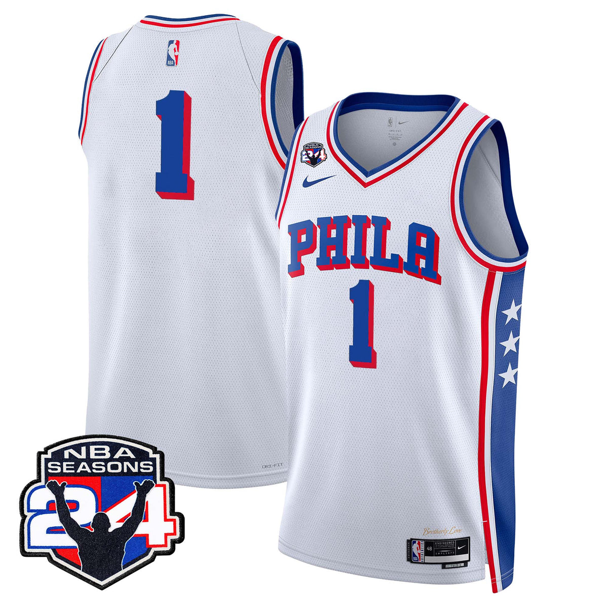 Philadelphia 76ers Swingman Jersey - 24th Season Patch - Stitched