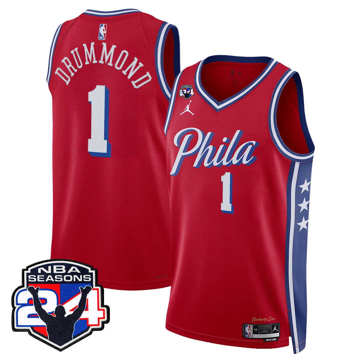  Philadelphia 76ers Swingman Jersey - 24th Season Patch - Stitched