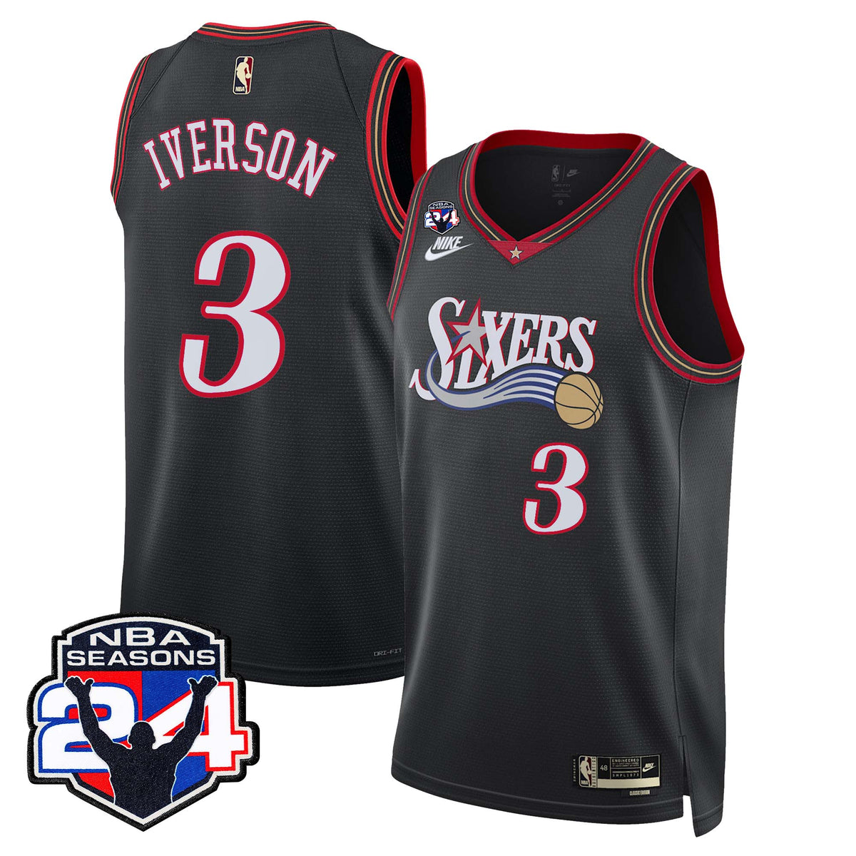  Philadelphia 76ers Swingman Jersey - 24th Season Patch - Stitched