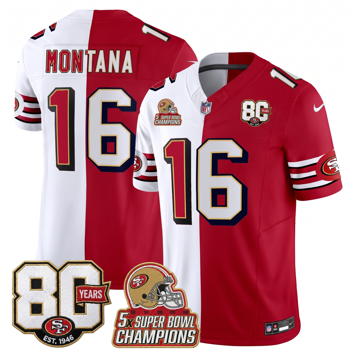 SF Throwback Split Style Vapor Jersey - Stitched