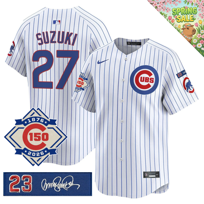 CHC 150th Anniversary & 'Ryne Sandberg Tribute' Patch Vapor Premier Limited Gold Jersey - All Stitched