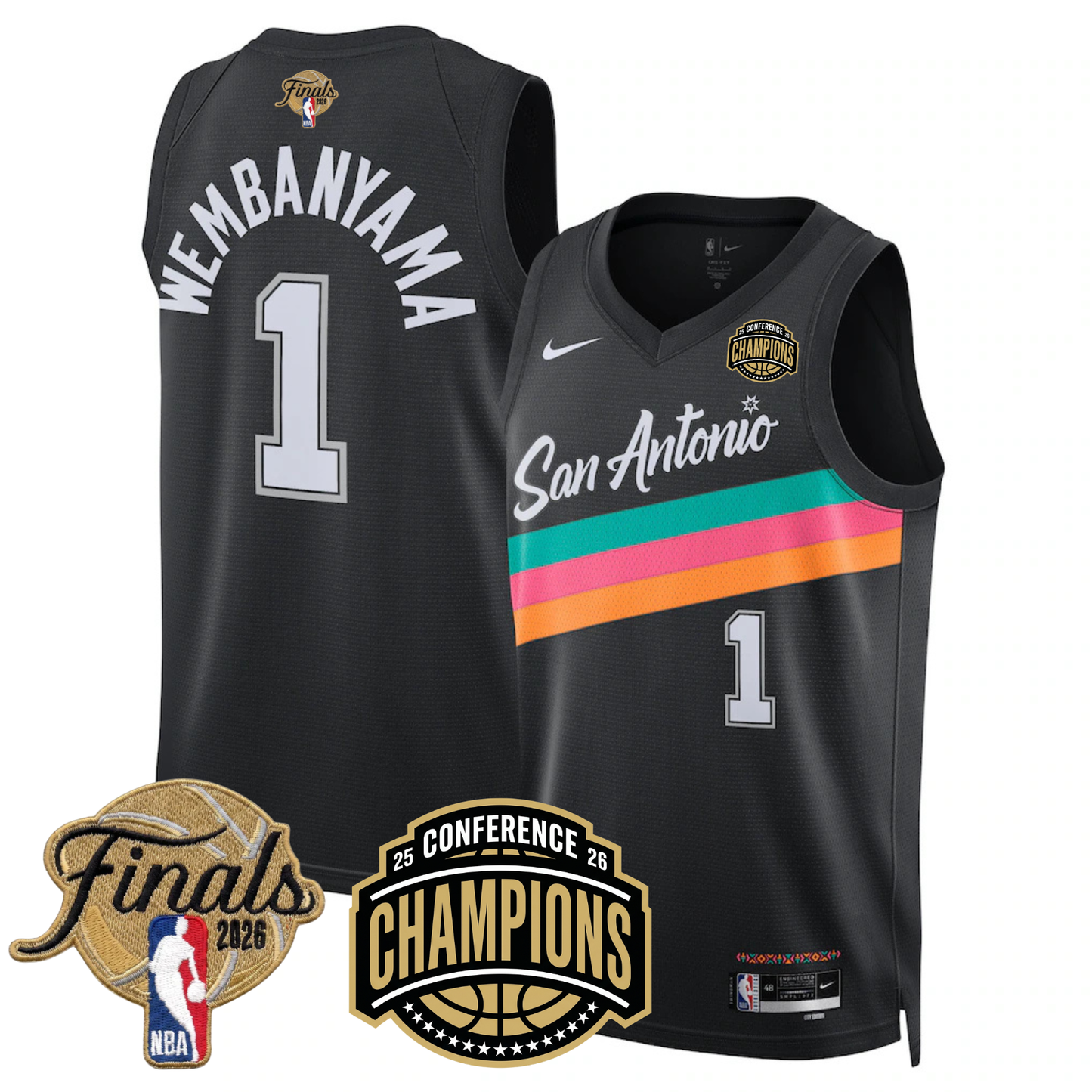 San Antonio Spurs 2026 NBA Western Conference Champions Vapor Jersey - Stitched