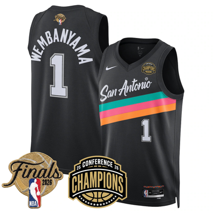 San Antonio Spurs 2026 NBA Western Conference Champions Vapor Jersey - Stitched