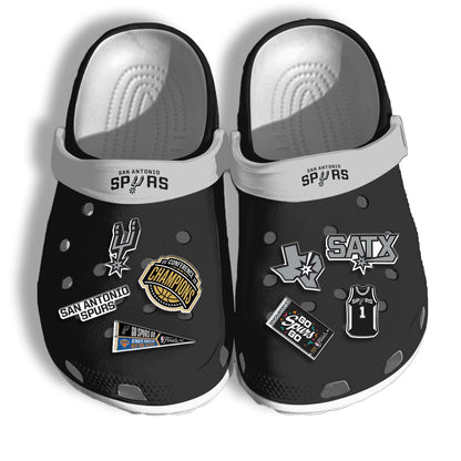 San Antonio Spurs 2026 NBA Finals Clogs Black - Charms Gift Set
