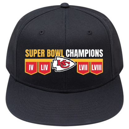 KC 4x Super Bowl Champions Snapback Cap - Printed