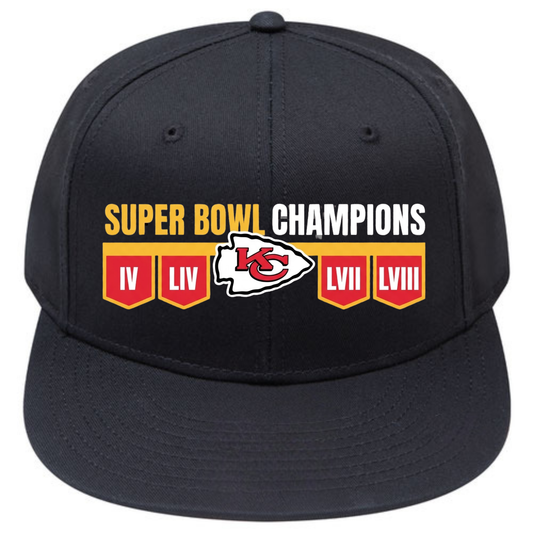 KC 4x Super Bowl Champions Snapback Cap - Printed