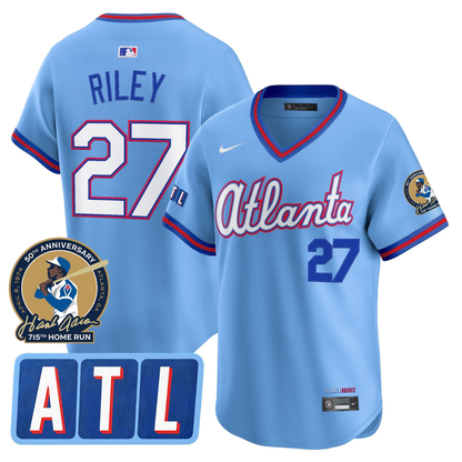Atlanta Braves 2026 City Connect Hank Aaron 715th Home Run Patch Limited Jersey - Stitched