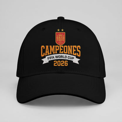 Spain 2026 Soccer Champion Baseball Embroidered Cap