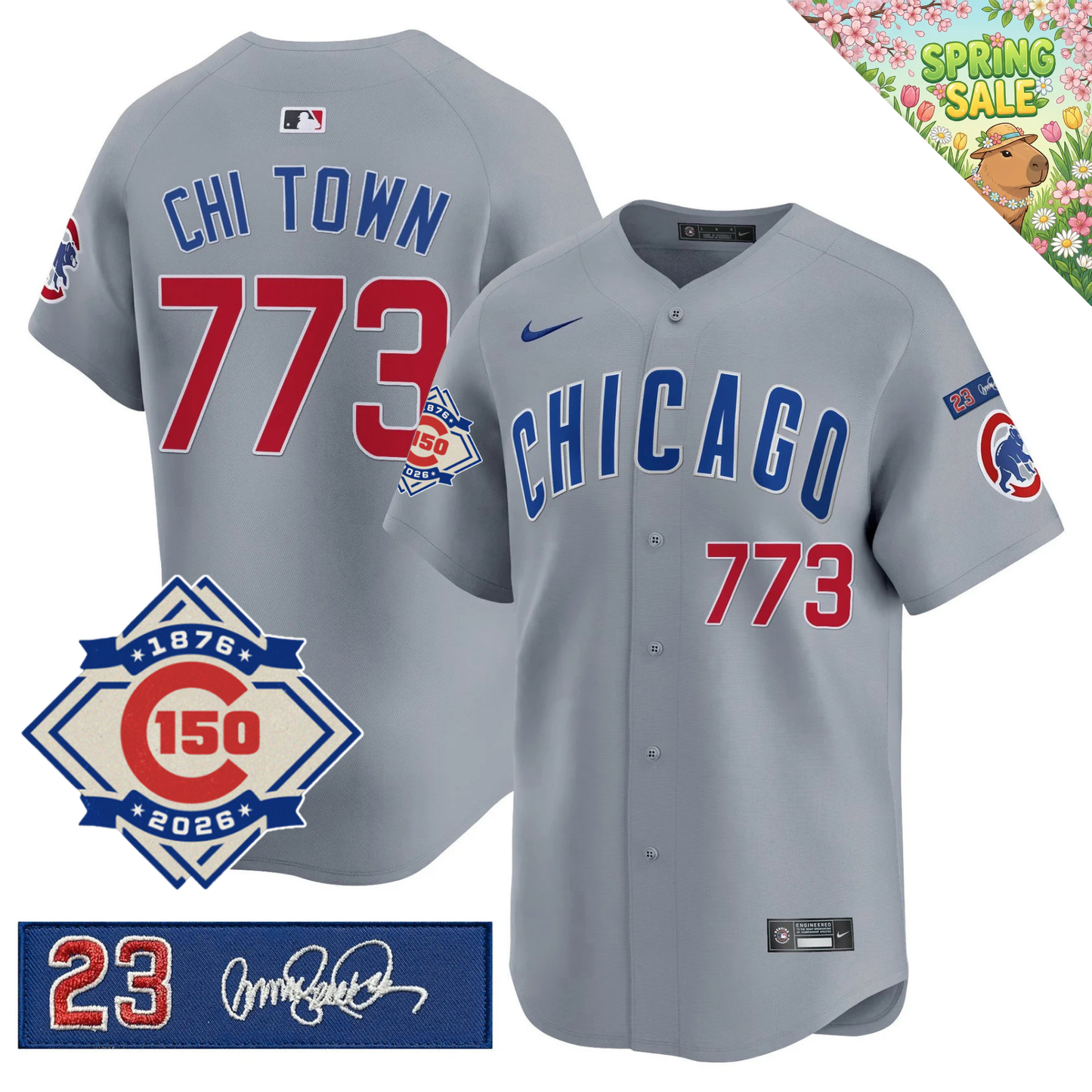 CHC 150th Anniversary & 'Ryne Sandberg Tribute' Patch Vapor Premier Limited Gold Jersey - All Stitched