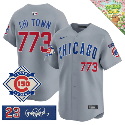 CHC 150th Anniversary & 'Ryne Sandberg Tribute' Patch Vapor Premier Limited Gold Jersey - All Stitched