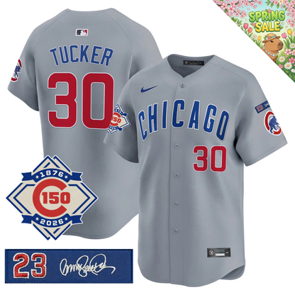 CHC 150th Anniversary & 'Ryne Sandberg Tribute' Patch Vapor Premier Limited Gold Jersey - All Stitched
