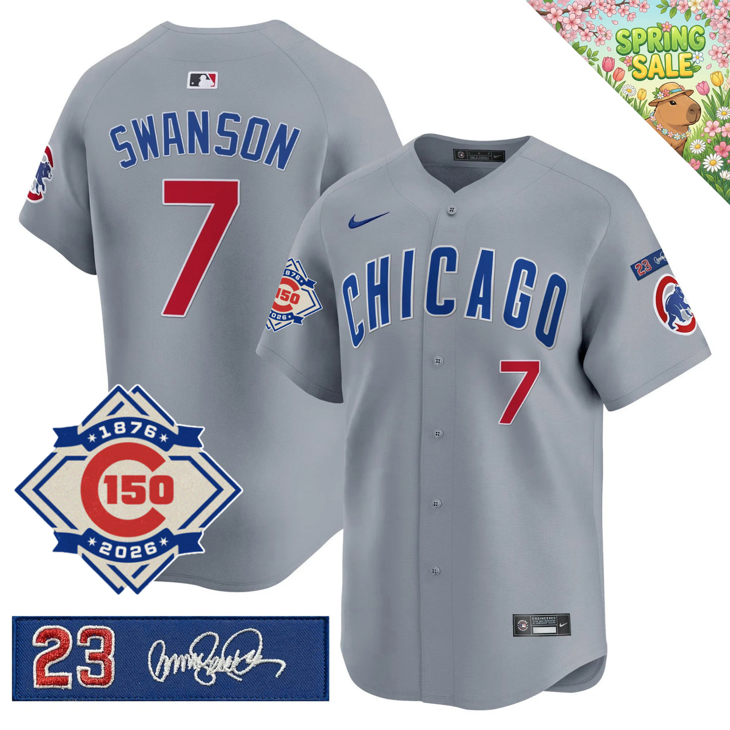 CHC 150th Anniversary & 'Ryne Sandberg Tribute' Patch Vapor Premier Limited Jersey - All Stitched