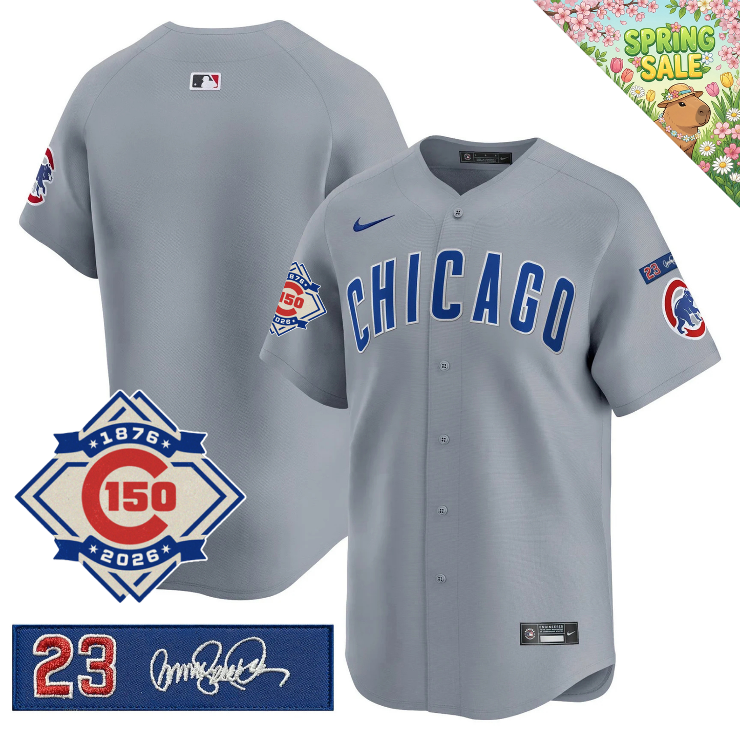 CHC 150th Anniversary & 'Ryne Sandberg Tribute' Patch Vapor Premier Limited Jersey - All Stitched