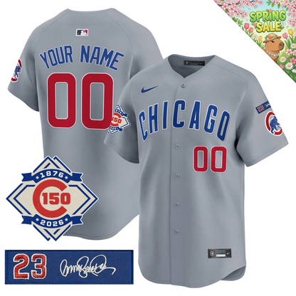 CUSTOM CHC 150th Anniversary & 'Ryne Sandberg Tribute' Patch Vapor Premier Limited Jersey - All Stitched