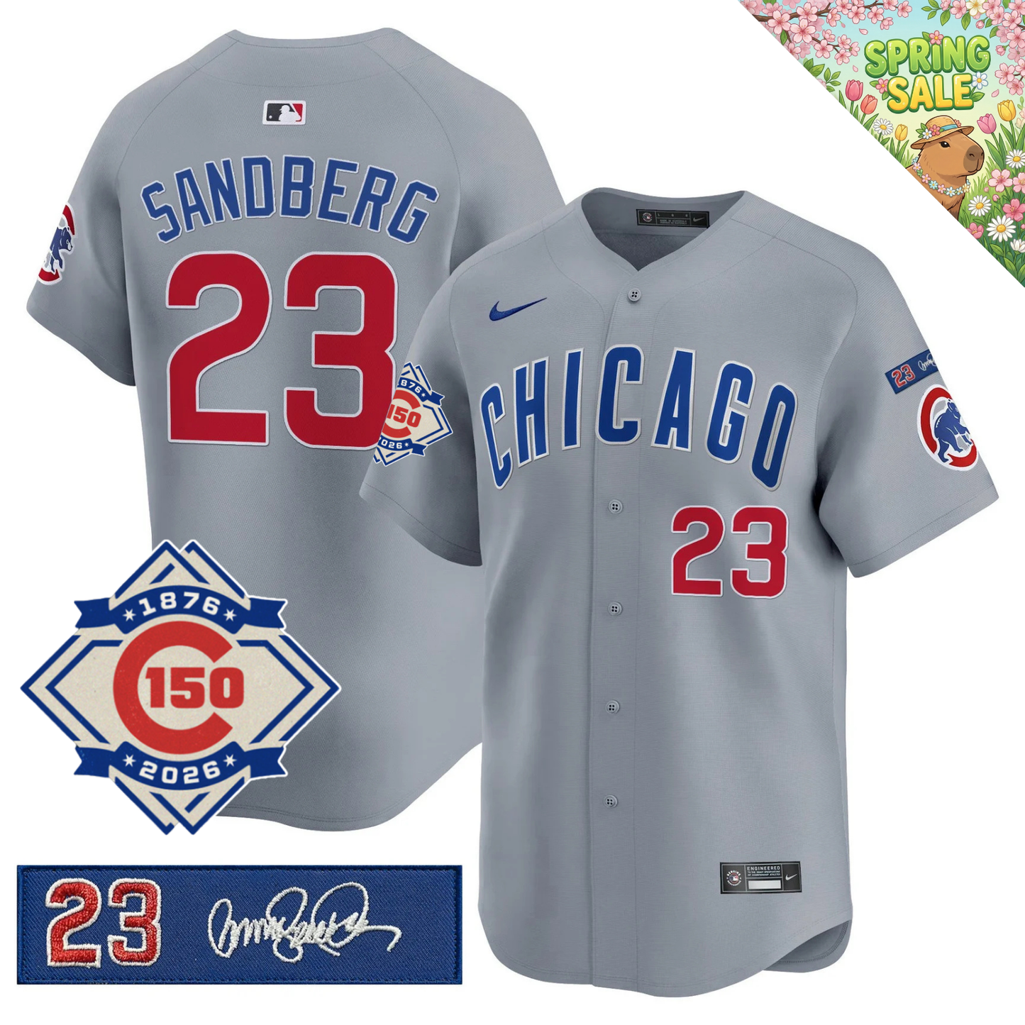 CHC 150th Anniversary & 'Ryne Sandberg Tribute' Patch Vapor Premier Limited Gold Jersey - All Stitched