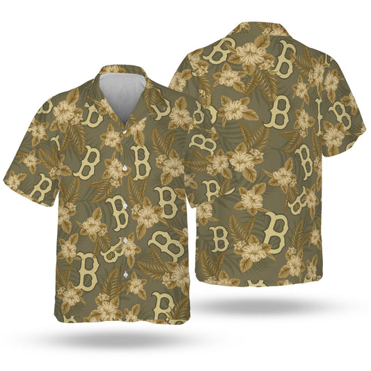 Boston Red Sox Special Armed Forces Hawaiian Design Button Shirt