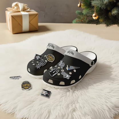 San Antonio Spurs 2026 NBA Finals Clogs Black - Charms Gift Set