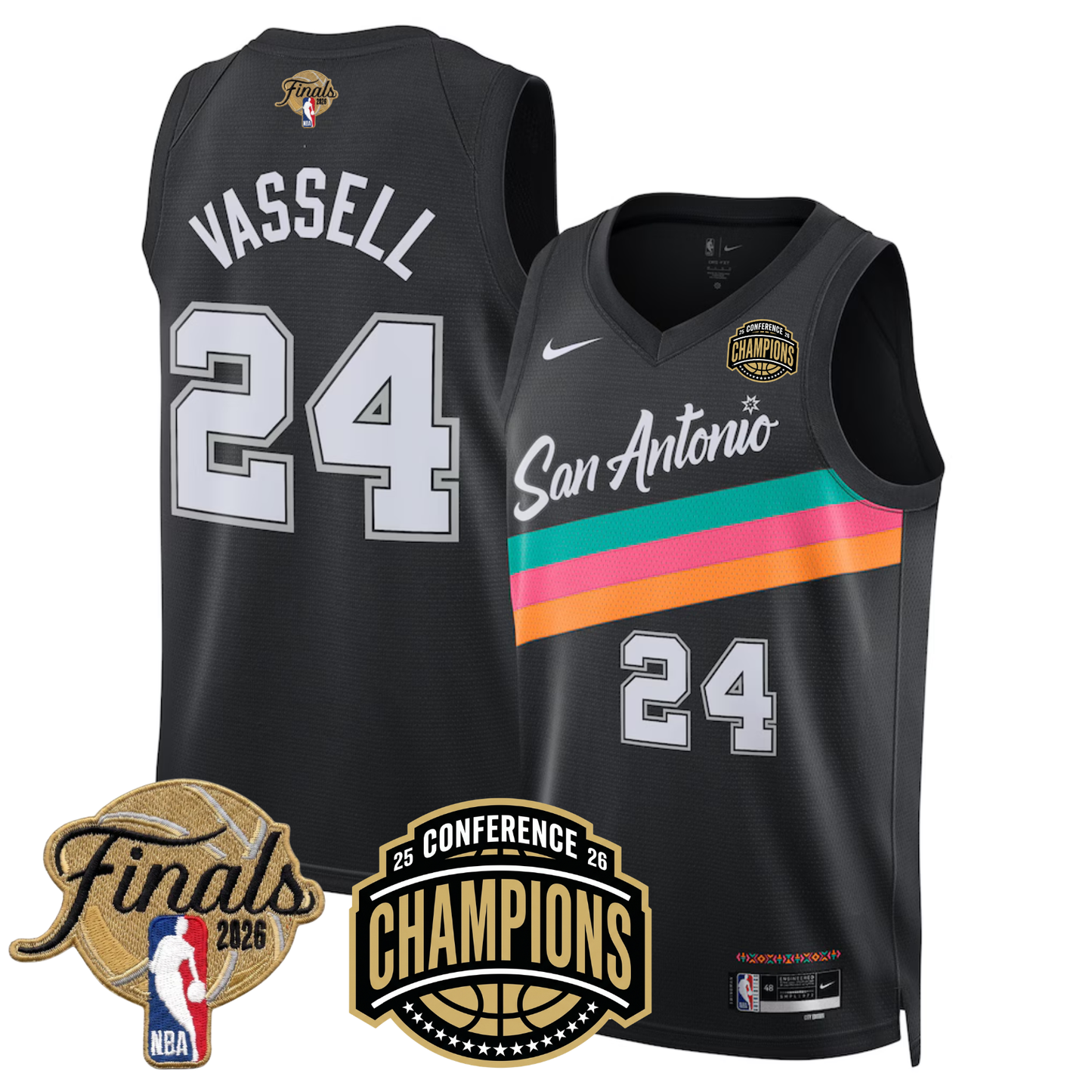 San Antonio Spurs 2026 NBA Western Conference Champions City 25/26 Jersey - Stitched