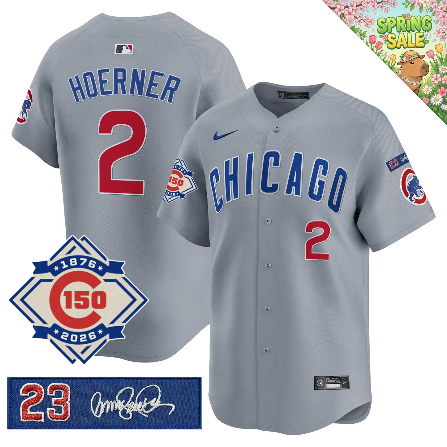 CHC 150th Anniversary & 'Ryne Sandberg Tribute' Patch Vapor Premier Limited Jersey - All Stitched