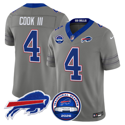 Buffalo Bills Gray Nickel City Vapor Jersey V2- Stitched (2)