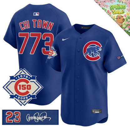 CHC 150th Anniversary & 'Ryne Sandberg Tribute' Patch Vapor Premier Limited Gold Jersey - All Stitched