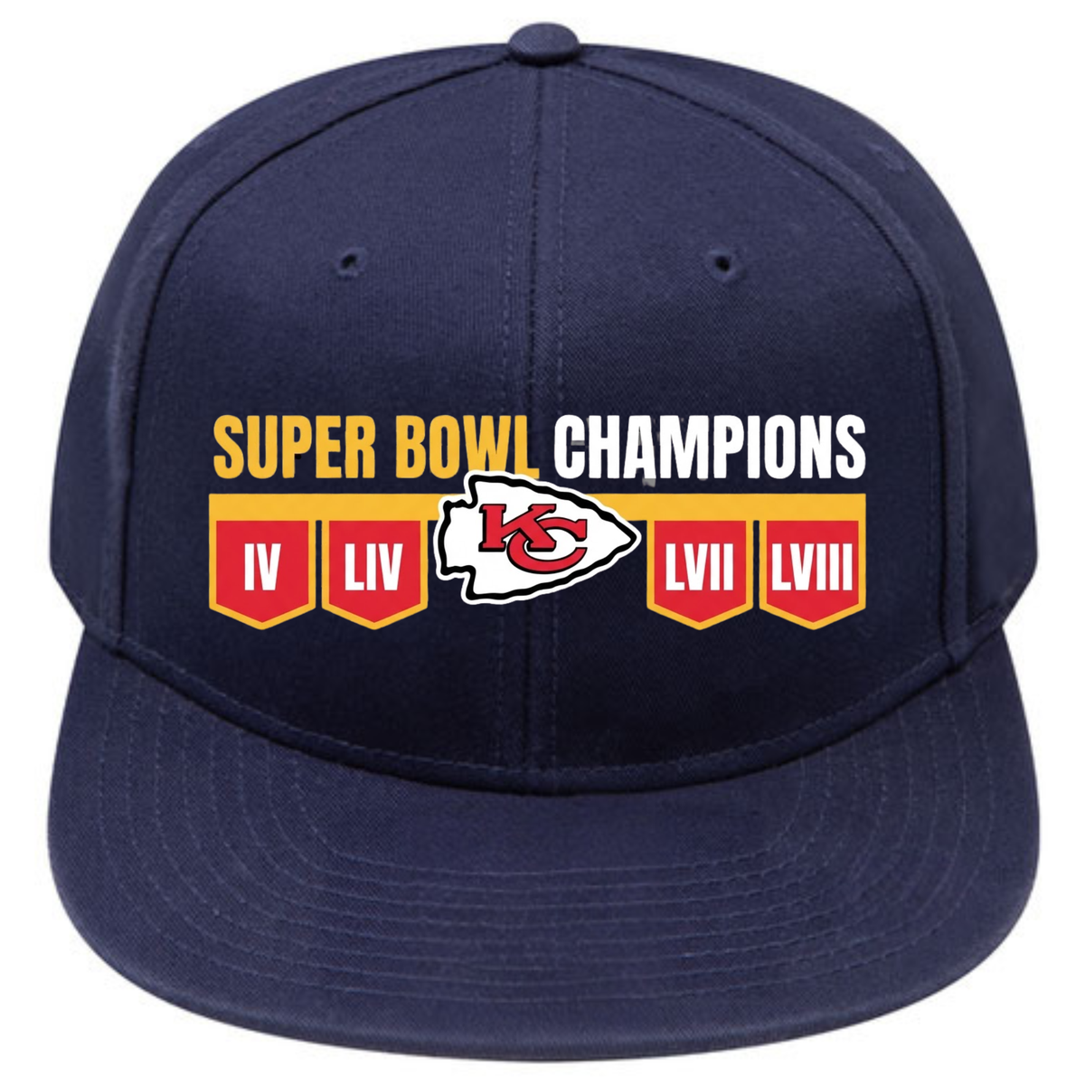 KC 4x Super Bowl Champions Snapback Cap - Printed