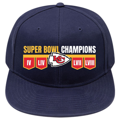 KC 4x Super Bowl Champions Snapback Cap - Printed
