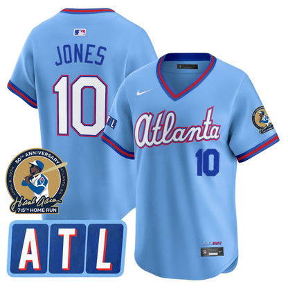 Atlanta Braves 2026 City Connect Hank Aaron 715th Home Run Patch Limited Jersey - Stitched