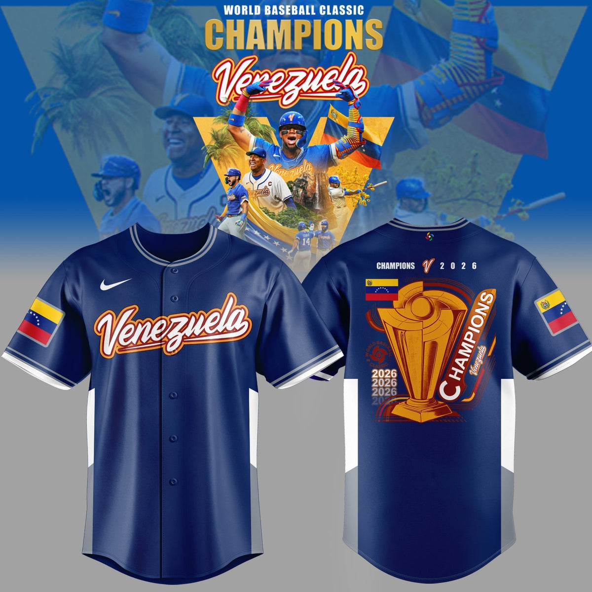 Venezuela 2026 World Baseball Classic Champions Limited Edition Jersey