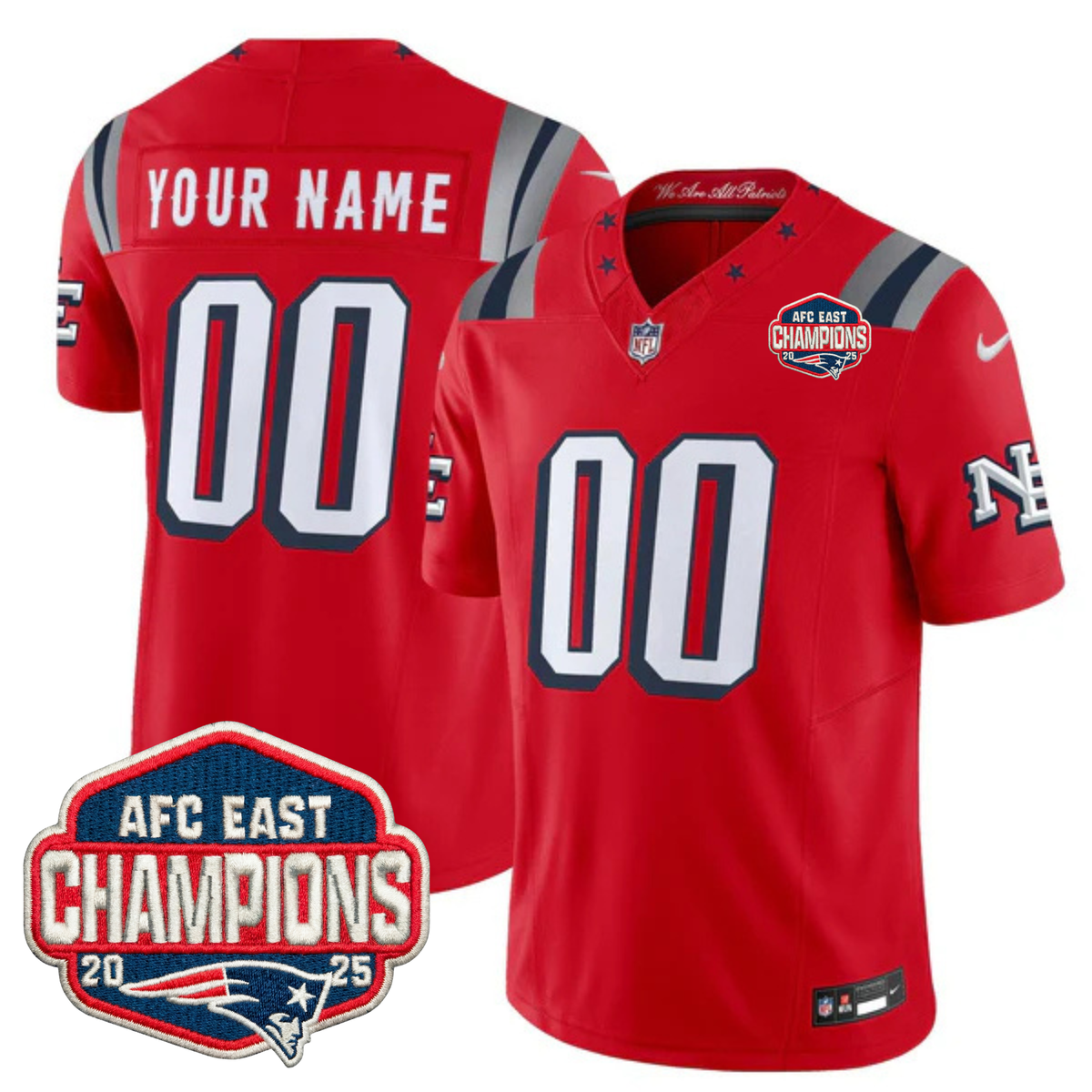NE 2025 "Rivalries" AFC East Champions Vapor Limited Custom Jersey - Stitched