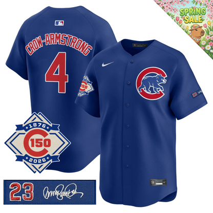 CHC 150th Anniversary & 'Ryne Sandberg Tribute' Patch Vapor Premier Limited Jersey - All Stitched