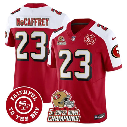 49ers Throwback 5x Champs & Faithful To The Bay Patch Vapor Limited Jersey - Stitched