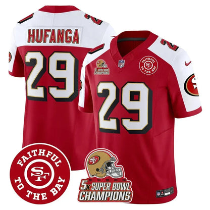 49ers Throwback 5x Champs & Faithful To The Bay Patch Vapor Limited Jersey - Stitched
