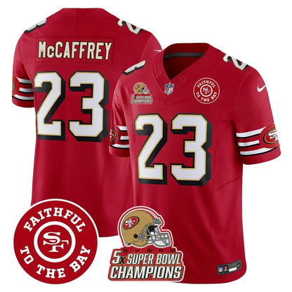49ers Throwback 5x Champs & Faithful To The Bay Patch Vapor Limited Jersey - Stitched